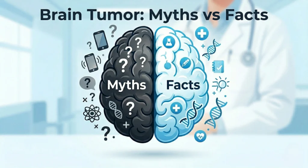Brain tumor awareness myths vs facts illustration with expert guidance in Lucknow
