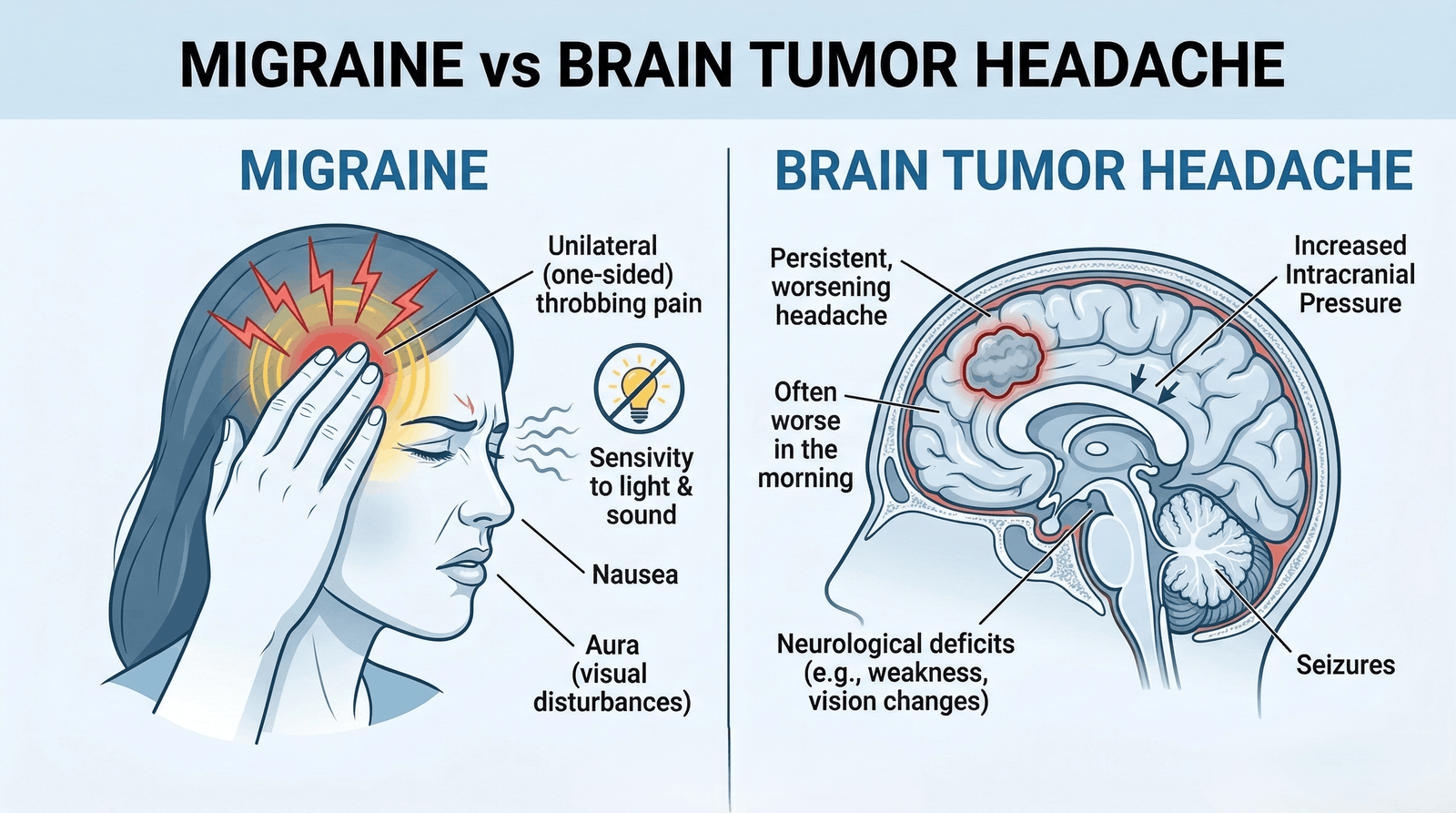 Migraine vs brain tumor symptoms explained by Dr Akhilesh Kumar neurosurgeon in Lucknow