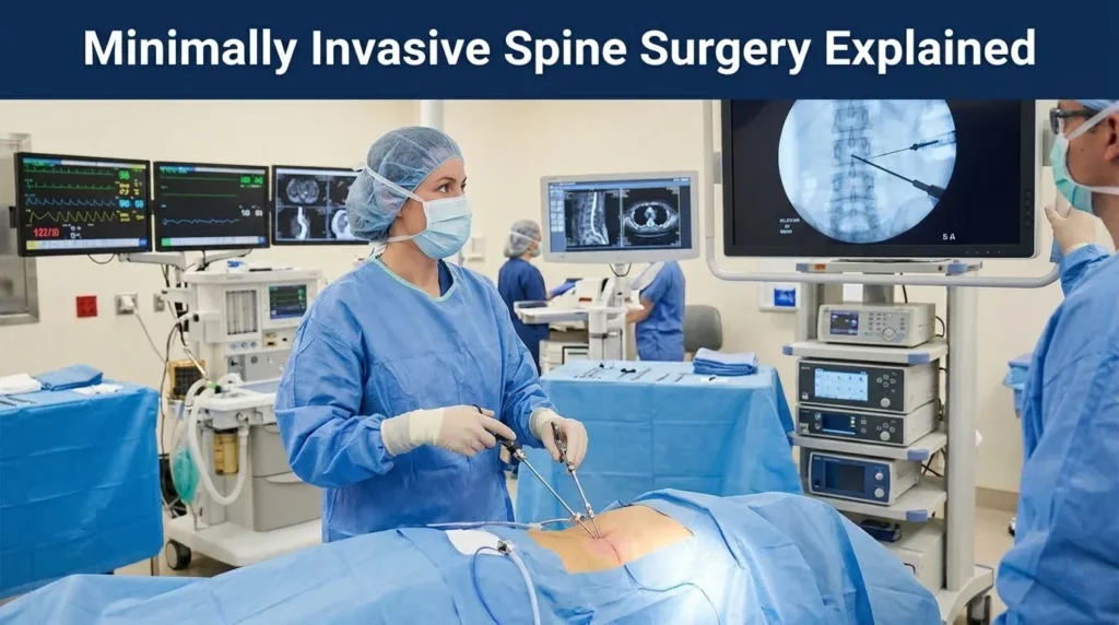 Minimally invasive spine surgery procedure with small incision performed by spine specialist in Lucknow